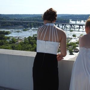 Black and white formal dress